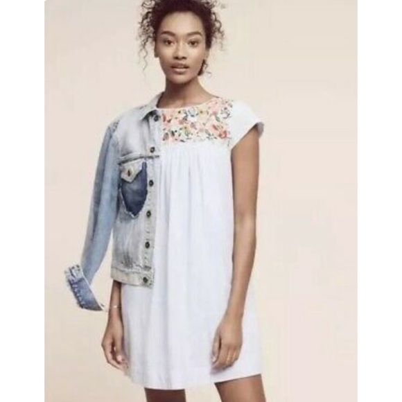 Anthropologie Maeve Chrissy Embroidered Swing 6 HTF - Picture 4 of 7